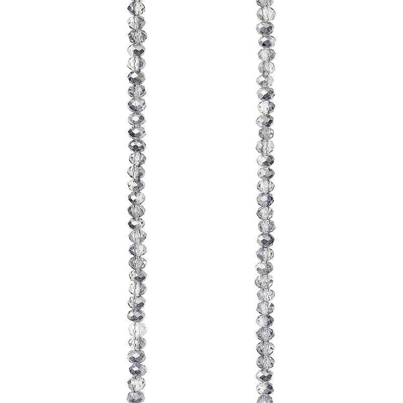 12 Pack: Silver Luster Glass Faceted Rondelle Beads, 2mm by Bead Landing™