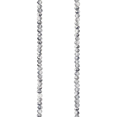 12 Pack: Silver Luster Glass Faceted Rondelle Beads, 2mm by Bead Landing™