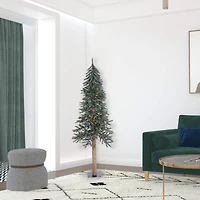 6ft. Pre-Lit Natural Bark Alpine Artificial Christmas Tree, Clear Dura-Lit® Lights