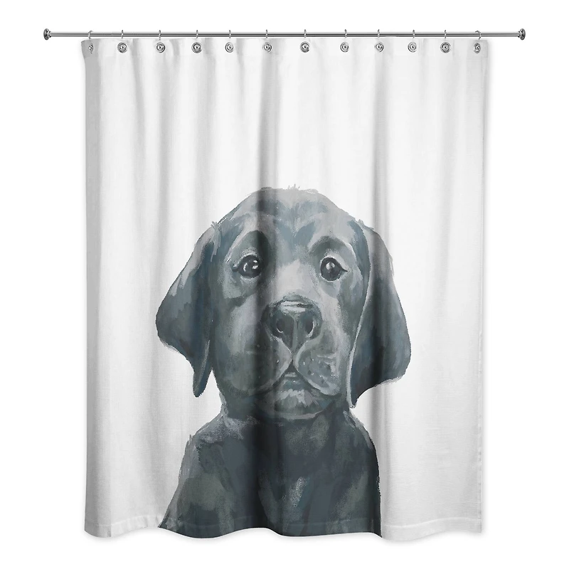 Black Lab Puppy 71" x 74" Shower Curtain