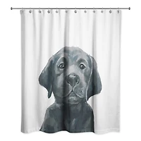 Black Lab Puppy 71" x 74" Shower Curtain