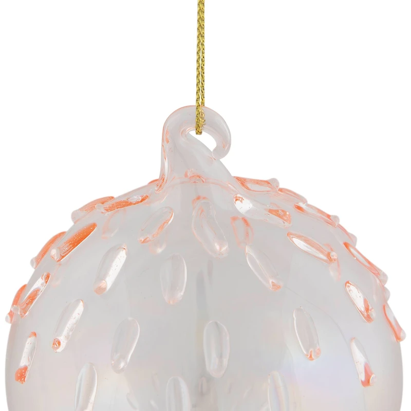 3" Pink Iridescent Glass Ball Ornament