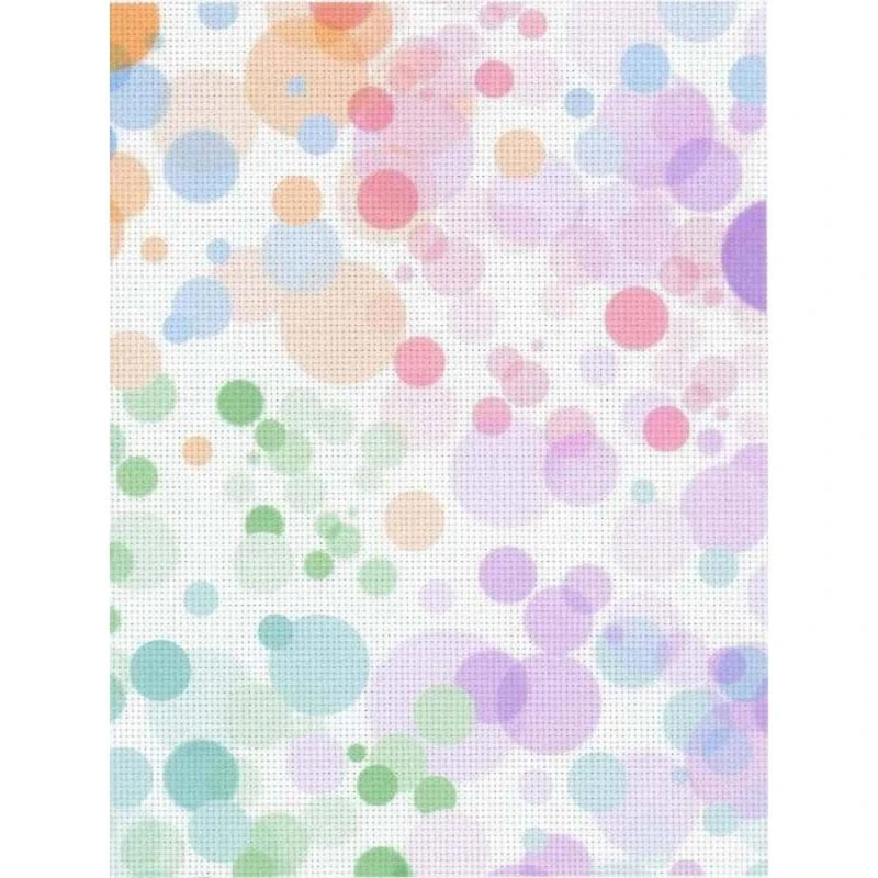 Designer Printed Round Circles 14 Count Aida Canvas  