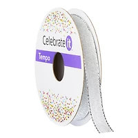 24 Pack: 3/8" x 5yd. Wired Silver Metallic Ribbon by Celebrate It® Tempo™