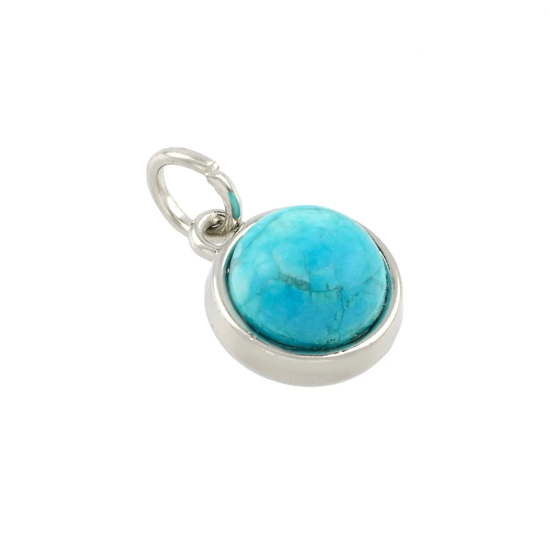 Round Turquoise Dyed Howlite Charm by Bead Landing™