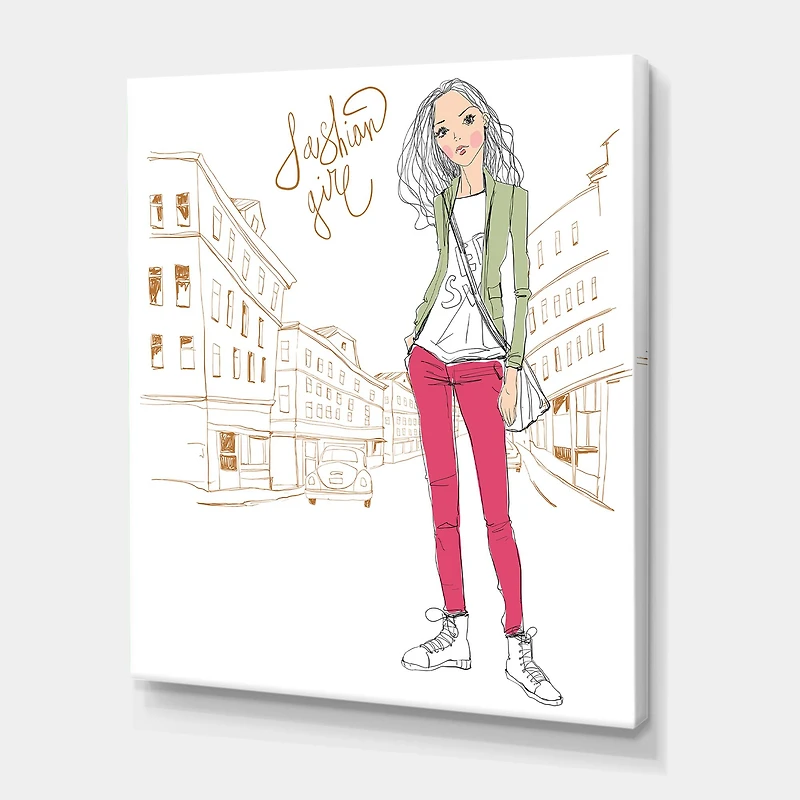 Designart - Trendy Fashion Girl II