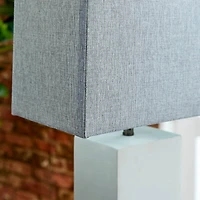 23" White Ceramic Traditional Table Lamp