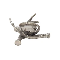 8" Silver Aluminum Traditional Candlestick Holder