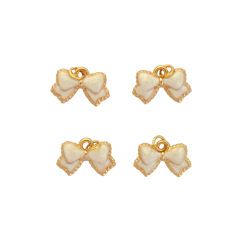 Blue Moon Studio™ White Metal Bow Charms, 4ct.