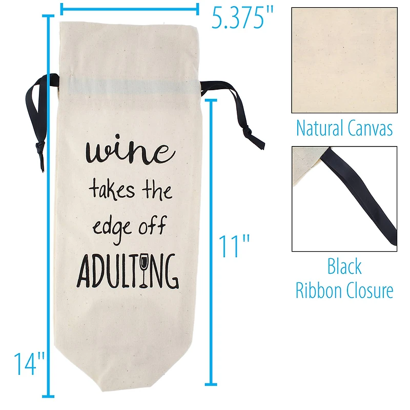 Personality Case™ Adulting Canvas Wine Bag