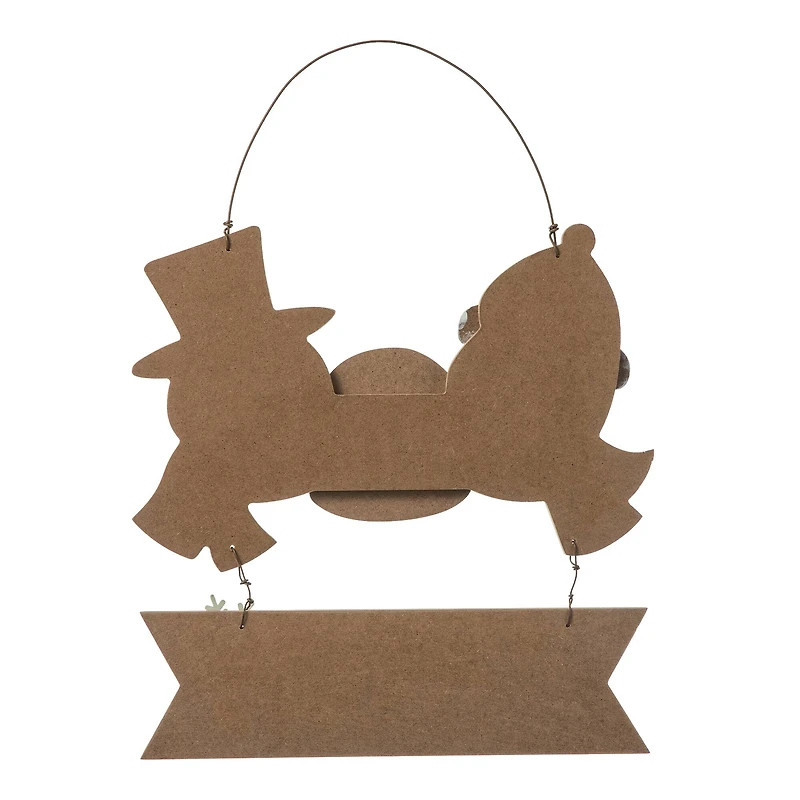 Glitzhome® 12.75" Christmas Snowman Family Wall Décor