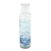 Blue Abstract Ombre Recycled Glass Vase