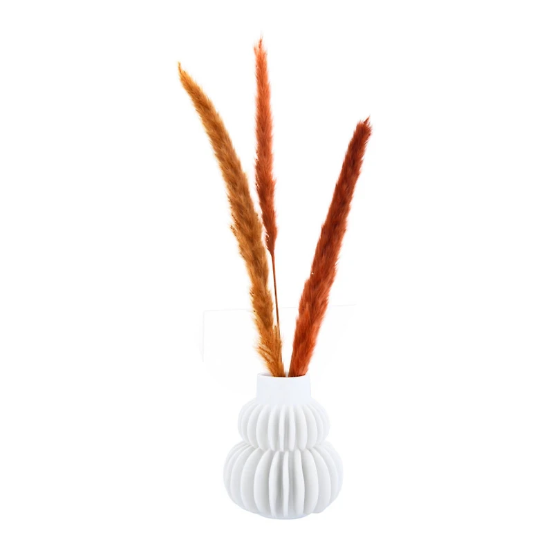 Hello Honey® 5" Handmade Stoneware Vase With Half Circle Pleated Design