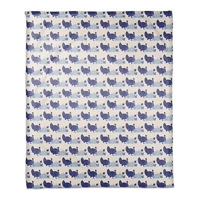 Blue Turkeys Coral Fleece Blanket