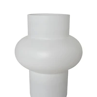 White Glass Unique Trumpet Vase Set