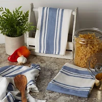 DII® Stonewash Blue Chef Stripe Dish Towels, 3ct.