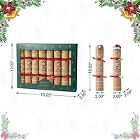 Glitzhome® 8PK 2"D x 12"H Gingerbread Man Christmas Party Crackers with Gift Contents