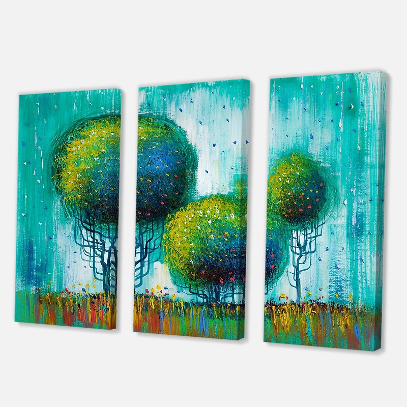 Designart - Colourful Trees Impressionist Landscape II