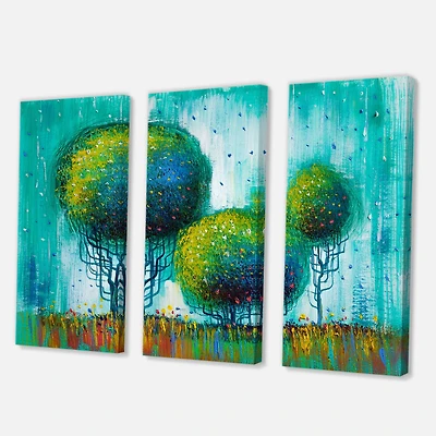 Designart - Colourful Trees Impressionist Landscape II