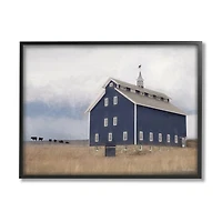 Stupell Industries Blue Farm Barn Landscape Framed Wall Art