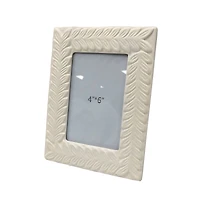 4" x 6" White Leaves Tabletop Frame, Treasured Finds by Ashland®