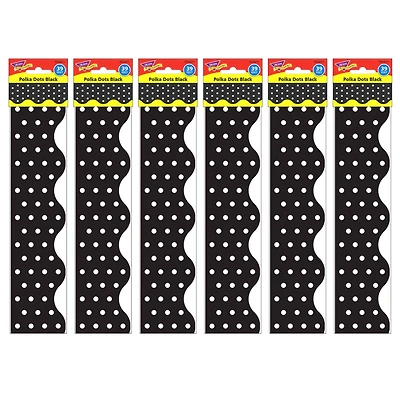Trend Enterprises® Terrific Trimmers® Polka Dots Black Borders, 234ft.
