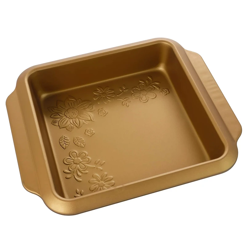 Gibson Country Kitchen 8" Embossed Square Copper Carbon Steel Bake Pan