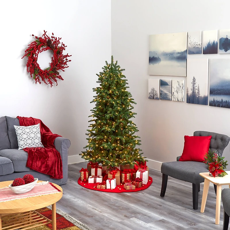 6ft. Pre-Lit South Carolina Fir Artificial Christmas Tree, Clear LED Lights