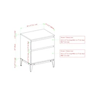 Walker Edison 20" Dark Walnut 2-Drawer Urban Side Table
