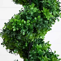 5ft. UV-Resistant Boxwood Spiral Topiary Artificial Tree in Decorative Planter