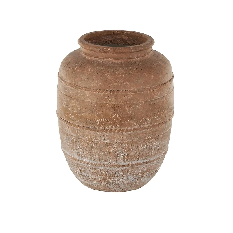 18" Brown Magnesium Oxide Mediterranean Inspired Vase