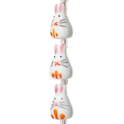 White Rabbit Ceramic Beads, 18mm by Bead Landing™