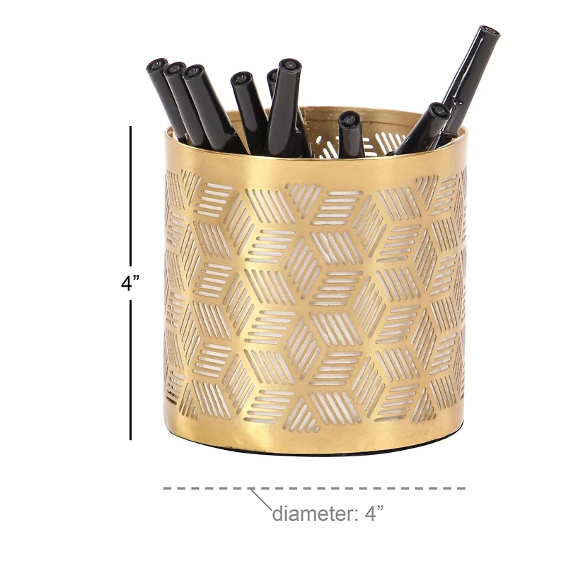 4" Gold Iron Glam Pencil Holder