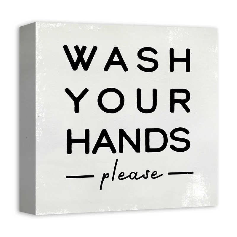 Wash Your Hands Please 12" x 12" Canvas Wall Art