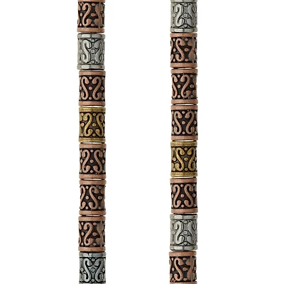 Metal Carved Tube Beads, 9mm by Bead Landing™