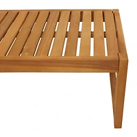 47" Brown Teak Wood Slatted Outdoor Accent Table
