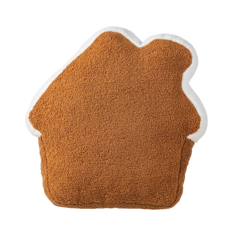 Glitzhome® 17"H Christmas Gingerbread House Shaped Pillow