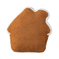 Glitzhome® 17"H Christmas Gingerbread House Shaped Pillow