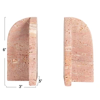 Hello Honey® 6" Crimson Archways Travertine Bookend Set