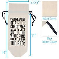 Personality Case™ White Christmas Canvas Wine Bag