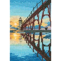 RTO Bridge to Manistee north pierhead lighthouse Counted Cross Stitch Kit