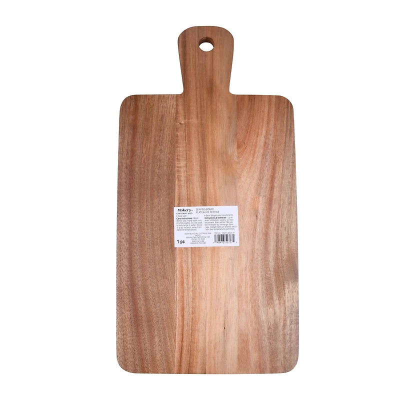 Rectangle Wood Serving Board with Snowflake design by Makery™