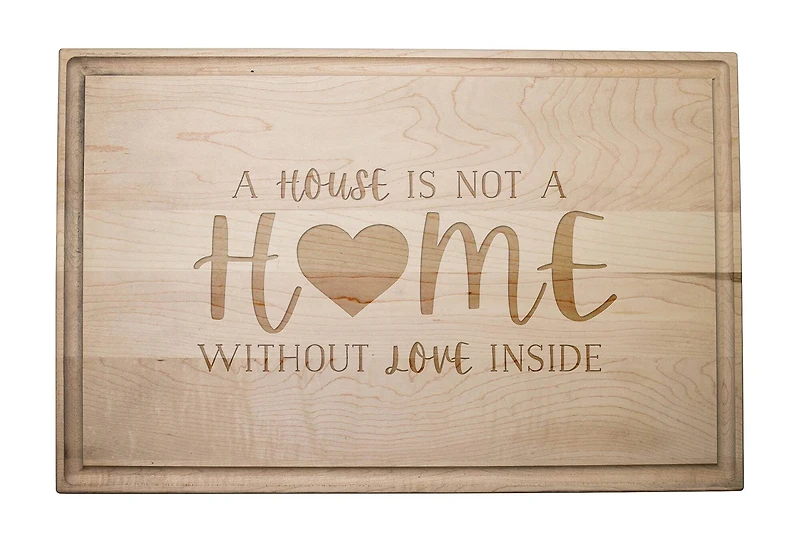 Home with Love Inside 17" x 11" Maple Cutting Board