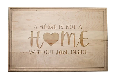 Home with Love Inside 17" x 11" Maple Cutting Board