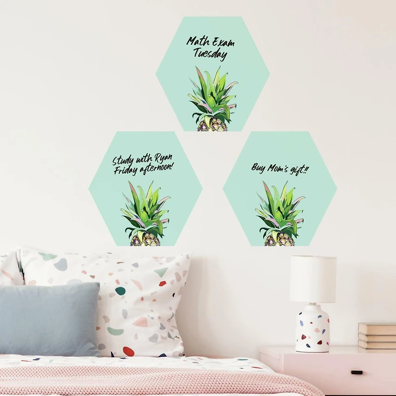 RoomMates Pineapple Crown Dry Erase Hexagon Peel & Stick Decals