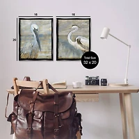 Stupell Industries Sea Birds Abstract Beach Floater Framed Art Set