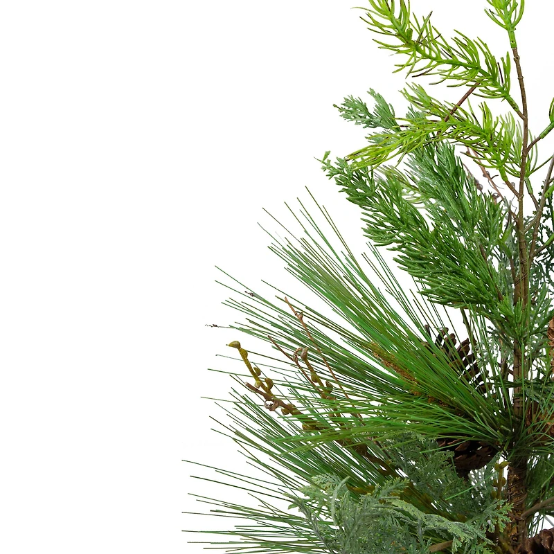 2ft. Unlit Real Touch™️ Mixed Pine & Cedar Artificial Christmas Tree in Gray Pot