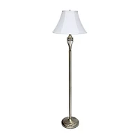 Lalia Home Antique Brass Table and Floor Lamp Set