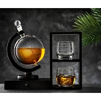 JoyJolt® Executive Computer 3-Piece Whiskey Decanter & Glasses Set