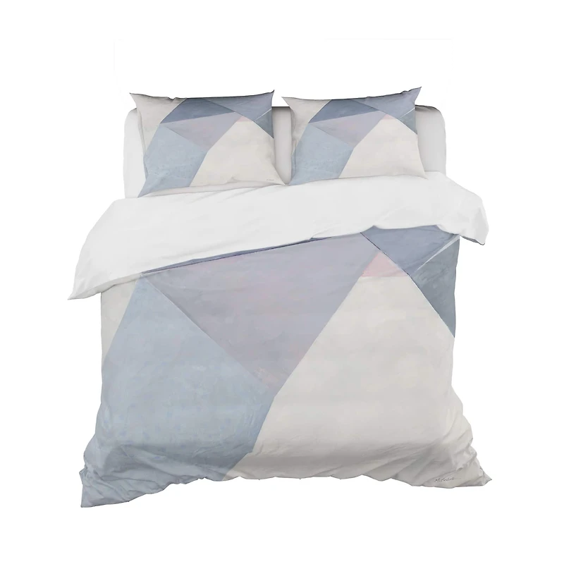 Designart 'Purple Geometric Bridge II' Geometric Bedding Set